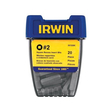 IRWIN Square #2 X 1 in. L Insert Bit Steel 20 pc IWAF121SQ220D